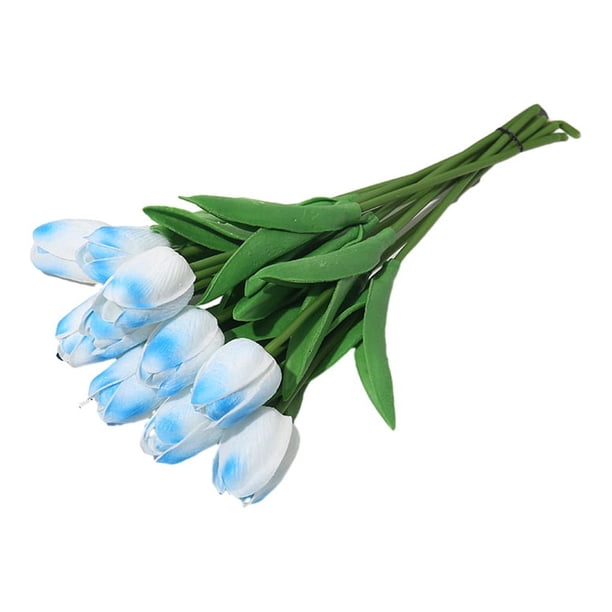 Wosthever 10 bolsas de decoración de de comedor floricultura experiencia gastronómica con ramos simulados tulipanes simulados llenos de Flores artificiales azul claro