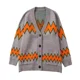 thumbnail image 3 of Ropa de hombre Abrigo Chaqueta de punto a rayas Suéter de punto para hombre Cuello en V negro Jersey de gran tamaño Manga larga 100% coreano Otoño 2024 Divertido, 3 of 5