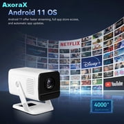 Mini Projector with WiFi and Bluetooth,Support 4K 1080P Portable Projector with Dual Band WIFI6 5G Wireless 5.4 Bluetooth Android 11,170 ANSI Lumens, 180° Rotatable, Auto Keystone Correction