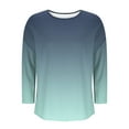 thumbnail image 5 of WRKEKC T-Shirts à Manches Longues pour Femmes, Chemises à Manches Longues pour Femmes, T-shirt Tendance Confortable à Manches Longues à Col Rond Dégradé Imprimé pour Femmes Grande Taille, 5 of 5