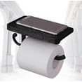 thumbnail image 3 of Antique European Style Aluminum Bathroom Tissue Holder with Cell Phone Storage Rack, 3 of 5