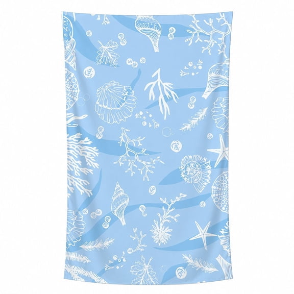 Beach Towel (60 x 30 Inches) Thin Compact, Sand Free Lightweight & Quick-Dry, Prewashed for Soft Feel Large Towel (Marine)