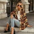thumbnail image 4 of SCRAWLGOD Sunflower Pumpkins Women's Open Front Cardigan Lightweight Cardigan Sweater Size S Long Sleeve Fall Cardigan Sweaters Stretchable Women Outfits Fall for Thanksgiving, 4 of 7