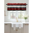 thumbnail image 2 of Valances for Windows Red And Black Strip Leaf Rod Pocket Cafe Window Treatments Valance Curtains for Kitchen Bathroom Laundry Basement Windows 42"x12", 2 of 9