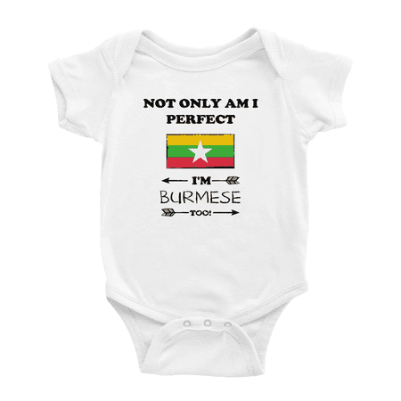 

Not Only Am I Perfect I m Burmese Too! Cute Baby Clothes For Boy Girl (White 3-6 Months)