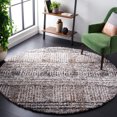 thumbnail image 2 of SAFAVIEH Jericho Rowan Striped Polyester Shag Area Rug, Black/Rust, 3' x 3' Round, 2 of 11