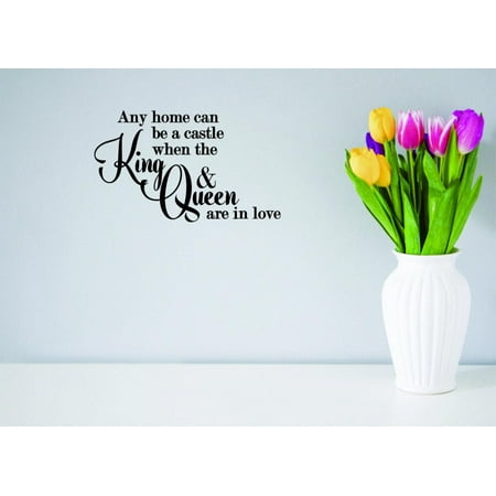 Fairy Princess Wall Stickers - Custom Wall Decal Sticker Any Can Be A Castle When The King & Queen Are In Love Fairy Tale Prince Princess Decor 8 x 20