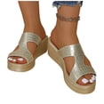 thumbnail image 5 of Wensltd Spring Summer Wedge Sandals Women Thick Sole Lightweight Comfortable Beach Casual Outdoor Wide Width Sandals, 5 of 9