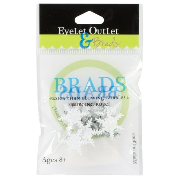 Eyelet Outlet Shape Brads 12/Pkg-Snowflakes