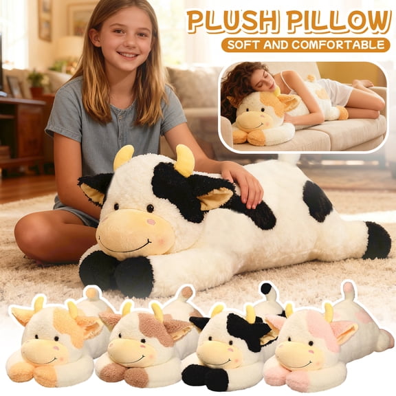 2026 New Cow Plush Toys, Stuffed Animals Toys Cow Soft Pillow Toys, Animal Plush Toy Figurines, Super Adorable, Best Birthday Gifts for Holiday Xmas Easter for Friend and Family (Cow, 4PCS)