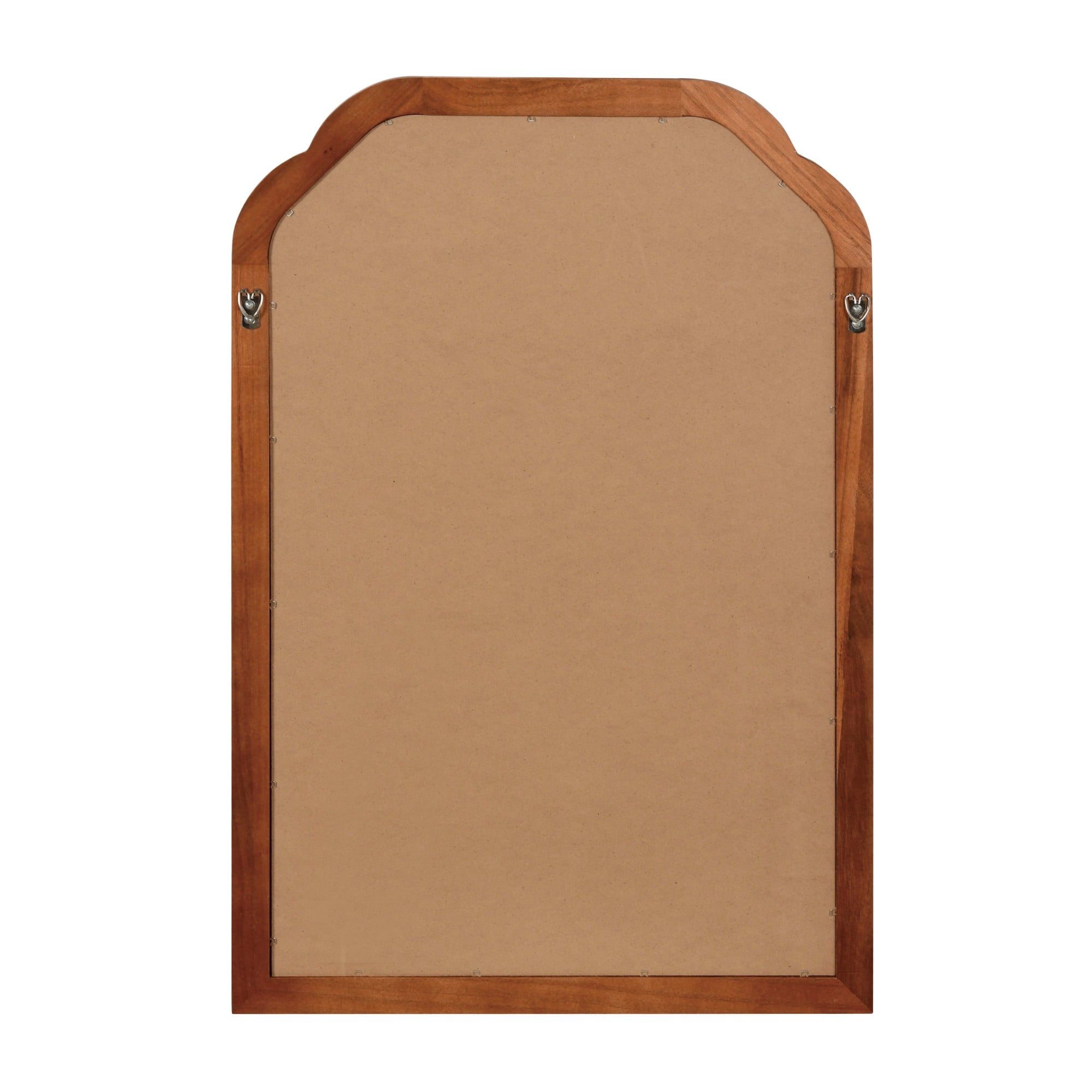 Jopath 24"x 36" Solid Wood Frame Rounded Corner Decorative Mirror, for Bedroom, Bathroom, Living Room, Entryway Yellowish Brown