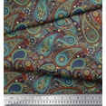 thumbnail image 2 of Soimoi Satin Silk Fabric Floral & Paisley Print Fabric by The Yard 42 Inch Wide, 2 of 3