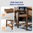 thumbnail image 5 of WINSOON Tall Adirondack Chair Set of 2 with Connecting Tray,Outdoor Bar Stools-Brown, 5 of 6