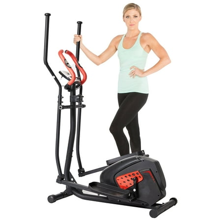 SKONYON Elliptical Machine Trainer Magnetic Smooth Quiet Driven with LCD Monitor