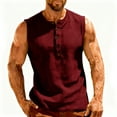 thumbnail image 7 of LIBRCLO Mens Tops Sleeveless V-Neck Solid Color Button Down Tops Comfort Active Casual Clothes, 7 of 7