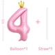 thumbnail image 2 of Globo hzqruqh, corona rosa, número 4, 40 cm, lámina de mylar, helio, 2 of 8