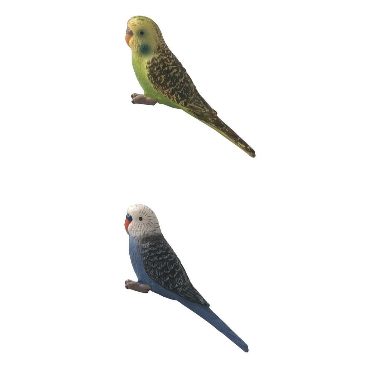 2pcs Animal Models Simulation Bird Figure Model Plastic Figurine Parrot Walmart Com