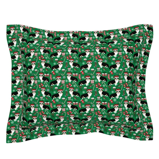 Corgi Christmas Hat Red Green Corgis Xmas Holiday Pet Pillow Sham by Roostery - Walmart.com