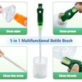 thumbnail image 3 of 5-in-1 Bottle Brush Set(2Pcs Green & Orange), Long Handle Bottle Cleaning Brush Straw Brush Nipple Brush Hard-corner Brush for Sports Water Bottles Caps Mugs Glasswares Tumblers Wine Decanters, 3 of 7