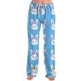 thumbnail image 5 of Easter Pajamas Pants Men Stretch Waist Wide Leg Trendy Pjs Funny Rabbit Print Baggy Drawstring Pants (Dark Blue,XL), 5 of 7
