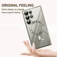 thumbnail image 5 of Magnetic Case for Samsung Galaxy S24 Ultra [Compatible with MagSafe] [Full Camera Cover Protection] Metallic Glossy Slim Clear Luxury Soft TPU Drop Protective Case for S24 Ultra 6.8" Titanium, 5 of 12