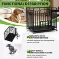 thumbnail image 5 of Heavy-Duty 38" Dog Crate, 36.4in Wide Dog Crate with Detachable Tray for Easy Cleaning, Ideal for Indoor & Car Haste, 5 of 9