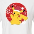 thumbnail image 3 of Pokémon - Pikachu Santa Hat Ugly Sweater - Juniors Cropped Cotton Blend T-Shirt, 3 of 5