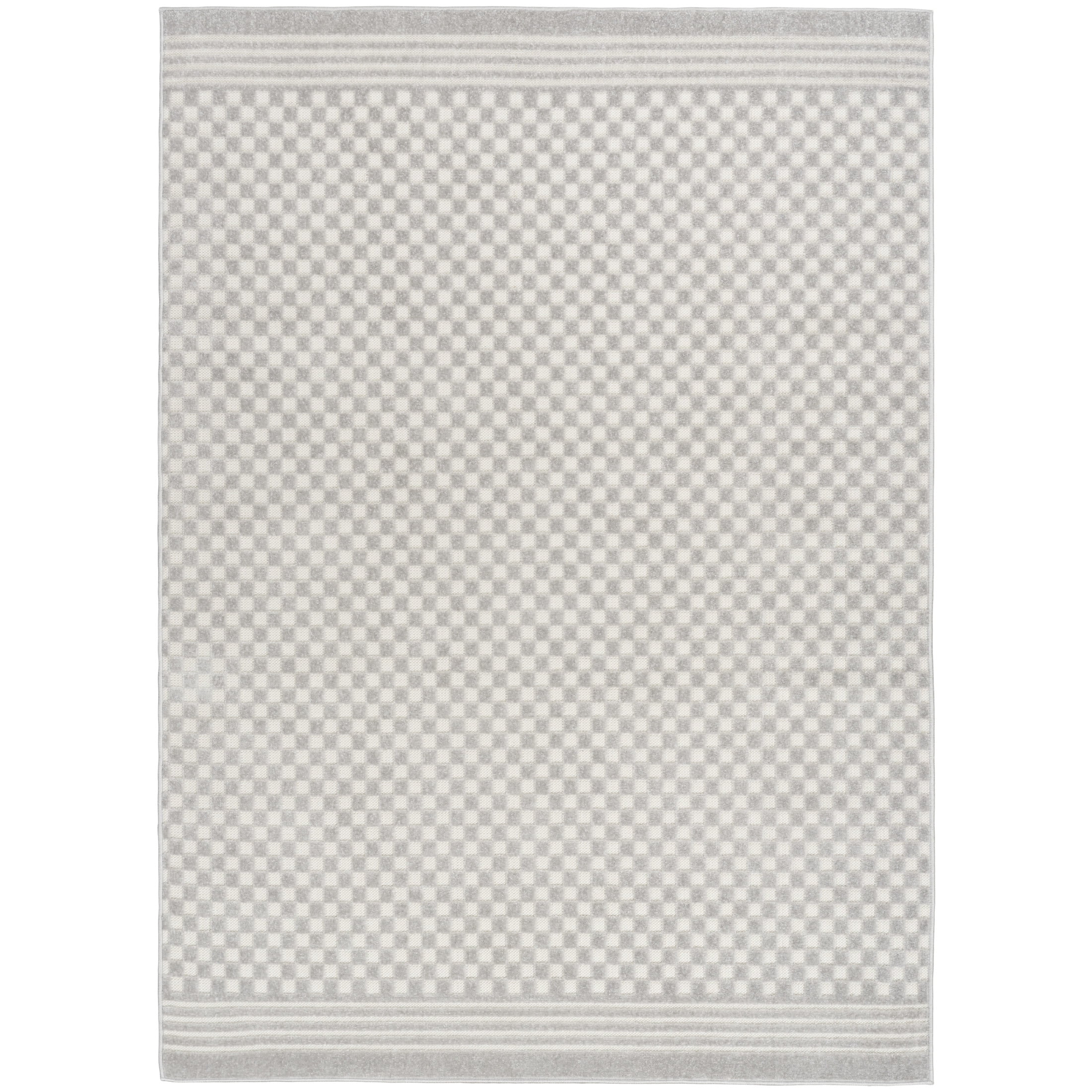 Nourison Care Free 3'11" x 5'11" Light Grey Modern Indoor Rug