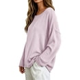 thumbnail image 4 of Sweaters for Women Oversized Crewneck Long Sleeve Chunky Knit Pullover Sweaters Tops Trendy Fall Outfits, 4 of 7