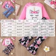 thumbnail image 4 of mgoYE 2Pcs Toddler Girl Clothes Girls Outfits Floral Prints Top+ Flared Pants 2 4 5 6 8T Fall Winter Girl Clothing Set(Black,7-8 Years), 4 of 8