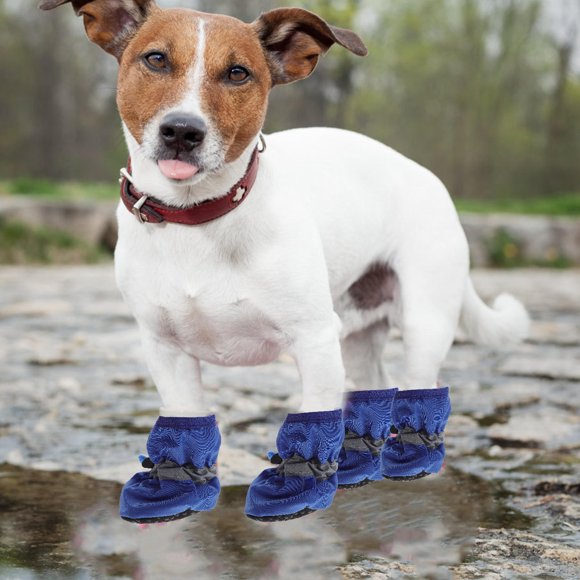 BEADCEST 3Jgo Botas Impermeables Para Perro Con Correa Ajustable Y Antideslizante En Color Variado