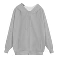 thumbnail image 6 of LIIPEE Womens Zip Up Hoodie Long Sleeve Solid Color Hooded Sweatshirt With Pockets Ladies Comfortable Breathable Everyday Sweatshirts,S, 6 of 6