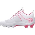 thumbnail image 4 of Under Armour Youth Glyde Rm Molded Fastpitch Softball Cleats White/Pink Medium 13K 13K Medium US/White|Pink, 4 of 7