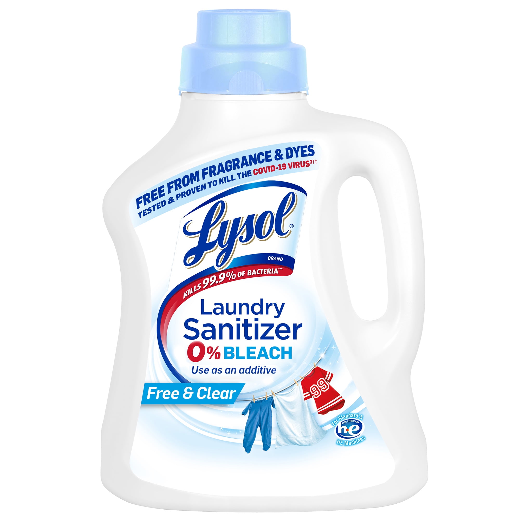 Lysol Laundry Sanitizer Additive, Sanitizing Liquid for Clothes and Linens, Eliminates Odor Causing Bacteria, Free from Fragrance & Dyes, 90oz