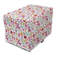 thumbnail image 1 of Fashion Dog Crate Cover, Colorful Clothing Elements Feminine Themed Shoes Bags Repetitive Pattern, Easy to Use Pet Kennel Cover for Dogs, 35" x 23" x 27", White and Multicolor, by Ambesonne, 1 of 6