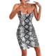 thumbnail image 2 of VISgogo Mini vestido ajustado para mujer, correa de espagueti sin mangas con estampado de leopardo/piel de serpiente VISgogo moda, 2 of 6