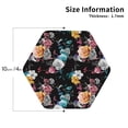 thumbnail image 3 of Pofeuu Hibiscus Rose Print Leather Coasters Set of 6, Round Cups Mugs Mat Pad for Home Kitchen Heat Resistant Drink Coasters,Hexagon, 3 of 7