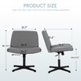 thumbnail image 3 of CL.HPAHKL Criss Cross Legged Office Chair, Swivel Height Adjustable Ergonomic Desk Chair No Wheels Armless, Wide Seat Modern Computer Task Vanity Chair for Small Spaces - Gray, Pack of 1, 3 of 9