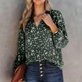thumbnail image 6 of SCSAlgin Women's Casual V Neck Floral Printed Smocked Long Sleeve Chiffon Blouses Bohemian Top Shirts, 6 of 7