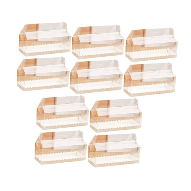 10 cajas para pasteles, cajas para galletas, transparentes, portátiles, multifuncionales, para embalaje de pasteles, cajas de regalo de panadería para L