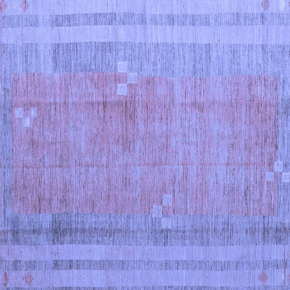 Ahgly Company Indoor Square Abstract Blue Modern Area Rugs, 6' Square