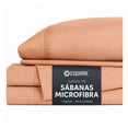 thumbnail image 1 of Juego de Sábanas Individual de Microfibra Esquimal, Hipoalergénicas para Colchones de hata 40 cm alto , Marzo, 1 of 7