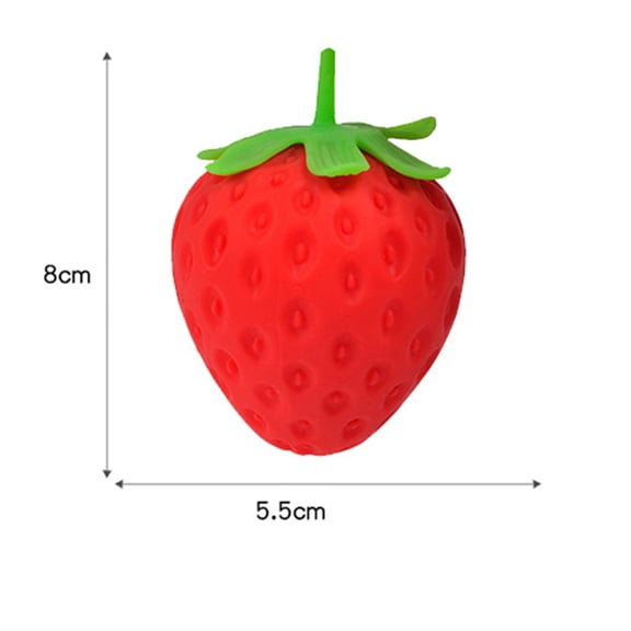Strawberry Squishy, Realistic Strawberry Stress Ball, Squeezable Toy Fruit Ball,Party Favor Slow Rise Pressure Release Toy Adults (1pcs)
