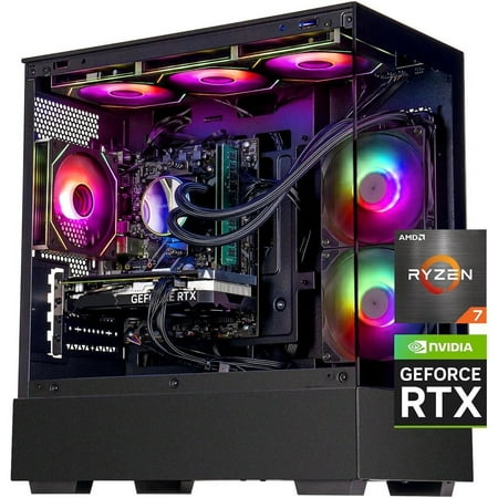 ICEWOLF Gaming PC, AMD Ryzen 7 5700X,Nvidia RTX 4060,32GB RAM, 1TB SSD, Desktop Computer Windows 11 Pro,New
