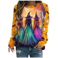 thumbnail image 2 of Craaazy Halloween Sweatshirts For Women Loose Long Sleeve Round Neck Shirts Women's Halloween Printed Pullover Tops Fall Crew Neck Sweatshirt Gifts For Women, 2 of 5