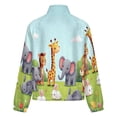 thumbnail image 6 of Jackets for Women Winter Coat Jackets Flannel Stand Collar Jacket(Cute Animals in Spring Garden,Size:S-4XL), 6 of 7