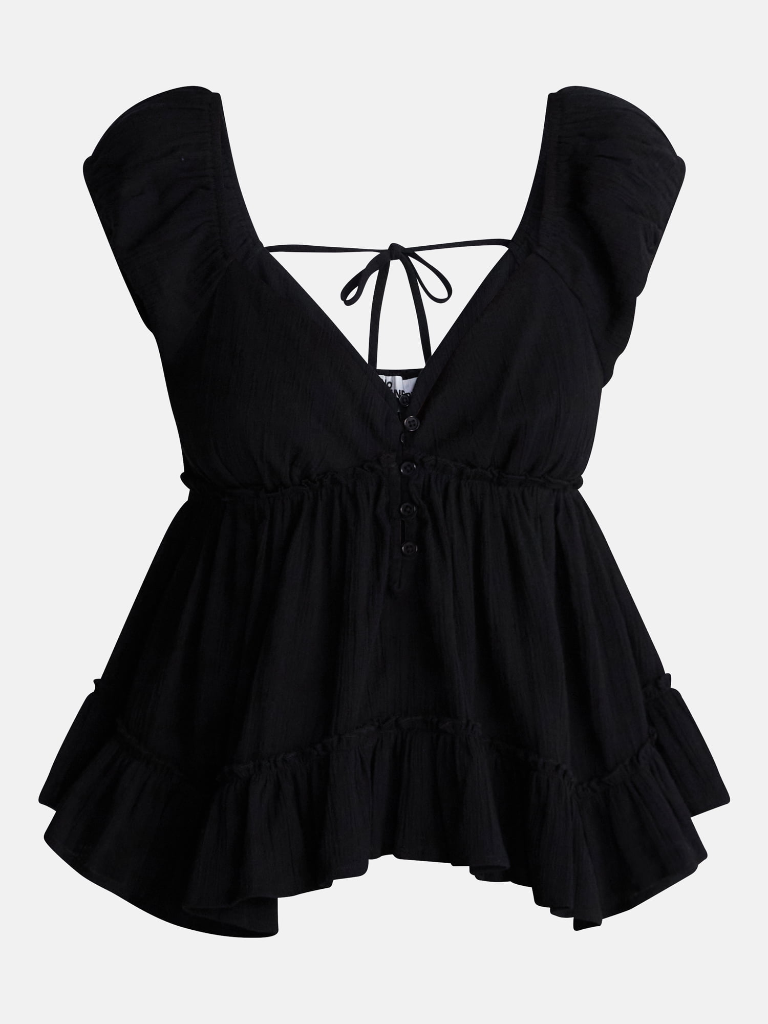 No Boundaries Boho Woven Babydoll Top, Women's XXS-XXL