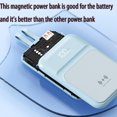 thumbnail image 5 of Hotpom Magnetic Power Bank, 10000mAh Portable Charger with 2 Built in Cables and LED Display, with Stand 20W PD Fast Charging, Travel Essentials,Compatible with iPhone, Samsung, Blue, 5 of 8