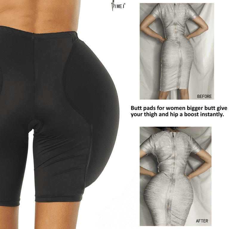 BIMEI Seamless Hip and Butt Padded Shapewear Butt Lifter Panties Hip  Enhancer for Women,One-Piece Shorts,Black,2XL
