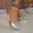 thumbnail image 5 of MuXiKeJi Clothes Women's Wedding Heels Sparkly Rhinestone Stiletto Pumps Bow Heels Pointed Toe Ankle Strap High Heels Bridal Party Dress Shoes, 5 of 8